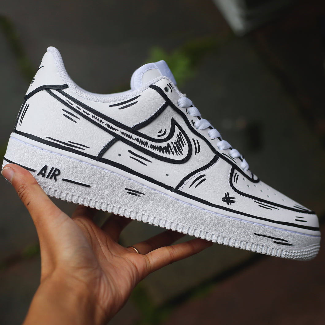 black cartoon air forces