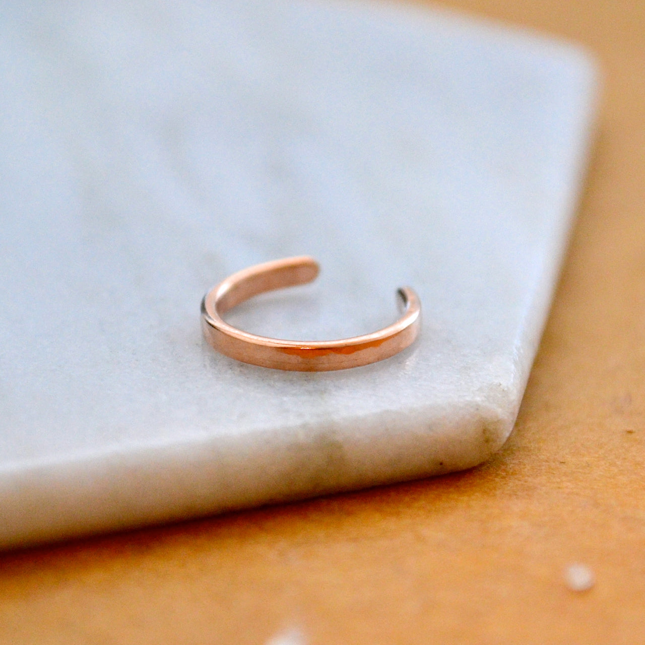 Shimmer Ear Cuff - handmade hammered thin stackable cuff earring