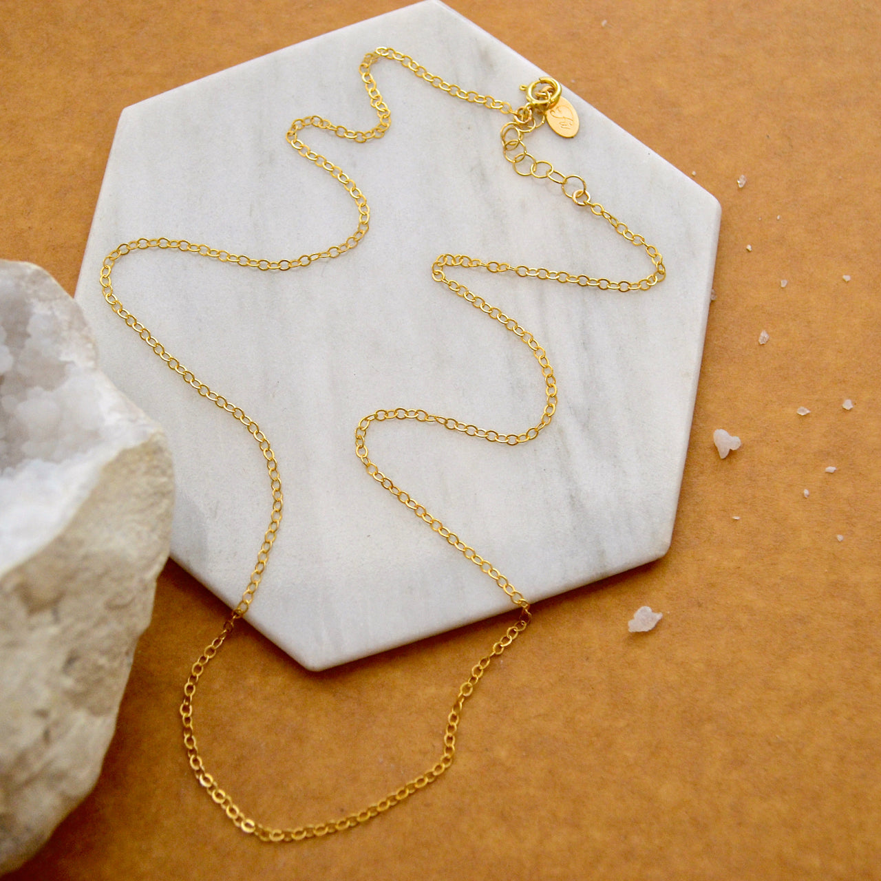 Simplicity Custom Chain Necklace - simple circle layering chain necklace