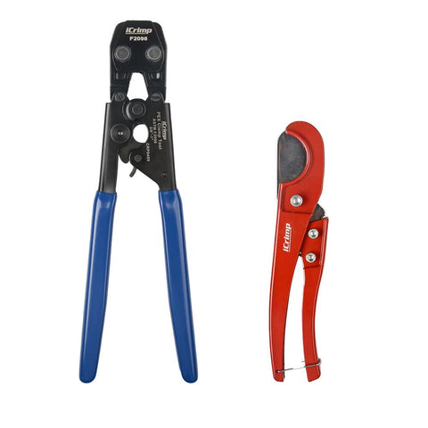 PEX Clamp Cinch Tool with Pex Pipe Cutter  for 3/8" - 1"Stainless Steel Clamps meet ASTM F2098 Standard -CRP0409