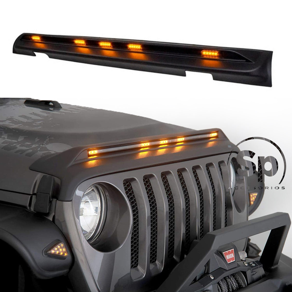 Deflector Frontal Luz Led Jeep Wrangler Jl— SP Accesorios