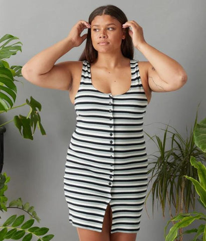 Aja Dress, Tide Pool Stripe | Wearwell Sustainable, Ethical Clothing and Accessories