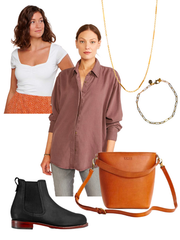 Mood board casual office outfit | Wearwell Sustainable, Ethical Clothing and Accessories