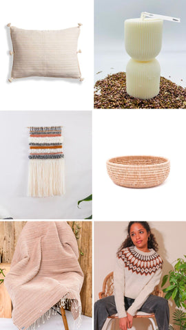 Product Collage | Wearwell Sustainable, Ethical Accessories and Home Decor Gifts