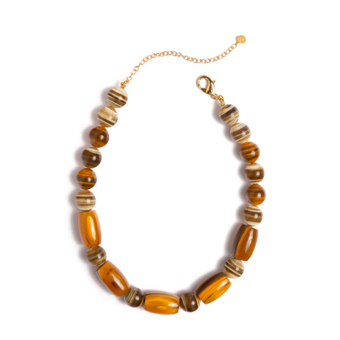 The Niha Necklace ethically made of sustainable horn by artisan jewelers