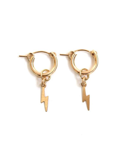 Lightning Charm Earrings, Gold | Wearwell Sustainable, Ethical Clothing and Accessories