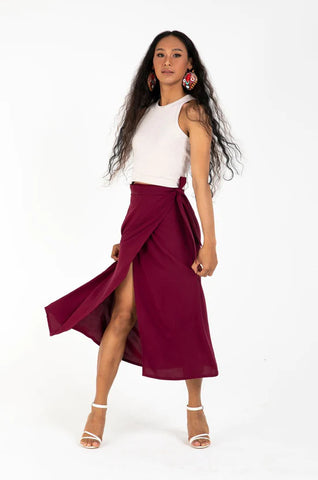 Maxi Wrap Skirt sustainable ethical deadstock zero waste made by Tonle sold by wearwell
