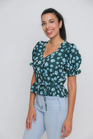 Astral Blouse recycled polyester blend sustainable ethical Outerknown women's top floral wearwell