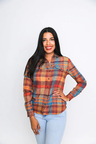 Reese Flannel Shirt recycled polyester sustainable ethical Toad and Co wearwell