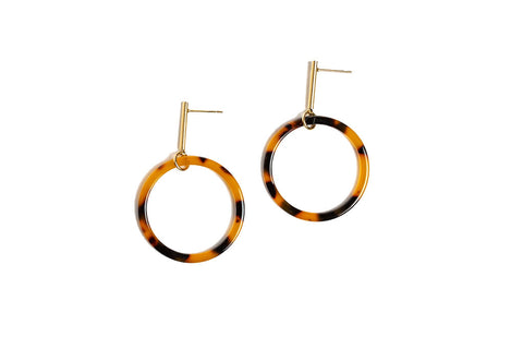 Diana Earrings, Gold + Tortoise | Wearwell Sustainable, Ethical Clothing and Accessories