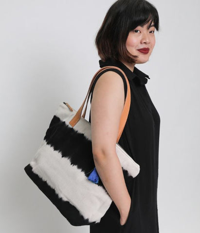 Estella Tote, Black Hand Dye | Wearwell sustainable, eco-friendly fashion and accessories