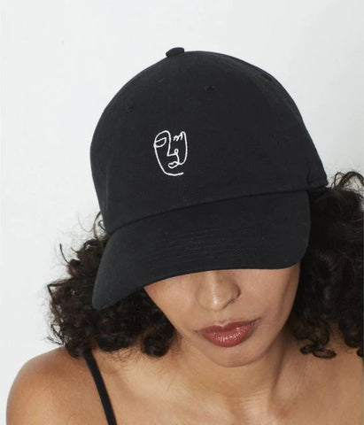 Face Line Dad Hat, Black | Wearwell sustainable, eco-friendly fashion and accessories