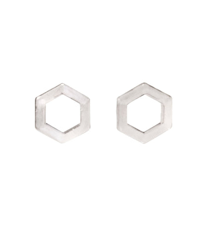 Geo Studs, Rhodium Silver | Wearwell Sustainable, Ethical Clothing and Accessories