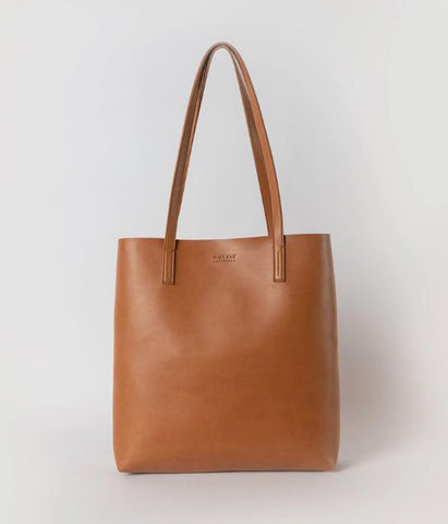 Georgia Tote Bag, Cognac Vegan Apple Leather Brown | Wearwell sustainable, eco-friendly fashion and accessories