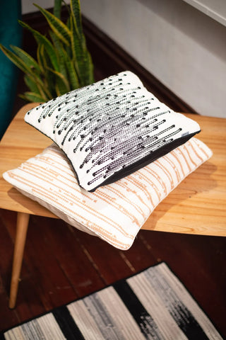 Handwoven Pillow Case, Black White | Wearwell Sustainable, Ethical Clothing and Home Goods