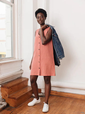 Jacklyn Shift Dress, Rose Linen Pink | Wearwell sustainable, eco-friendly fashion and accessories