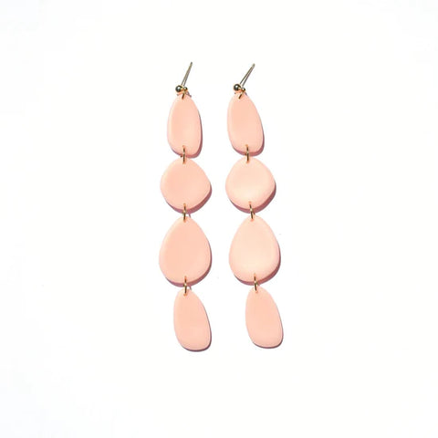 Pebble Dangle Polymer Clay Handmade Earrings, Pink | Wearwell Sustainable, Ethical Clothing and Jewelry