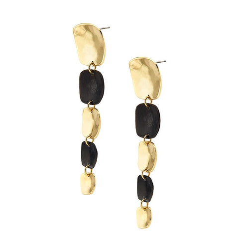 Odetta Earrings, Gold + Black | Wearwell Sustainable, Ethical Clothing and Accessories