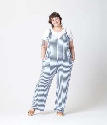 Remy Jumpsuit, Steel Blue Stripe | Wearwell sustainable, eco-friendly fashion and accessories