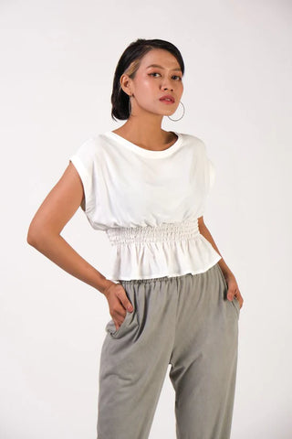 Sovanna Top,  Cream White | Wearwell sustainable, eco-friendly fashion and accessories