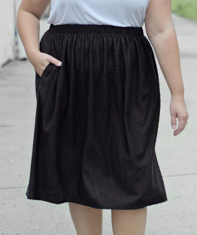 Tara Dotted Swiss Skirt, Black | Wearwell sustainable, eco-friendly fashion and accessories