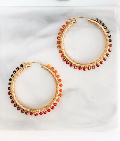 Winslow Gemstone Hoops, Sunrise Ombre | Wearwell Sustainable, Ethical Clothing and Accessories