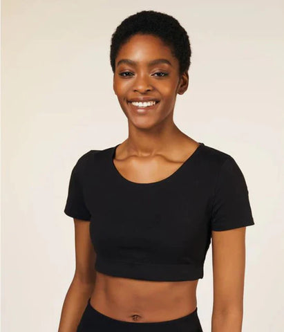 Yoga Scoop Crop Top, Black | Wearwell sustainable, eco-friendly fashion and accessories