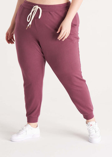 Willow & Root Satin Jogger - Women's Pants in Brick Pale