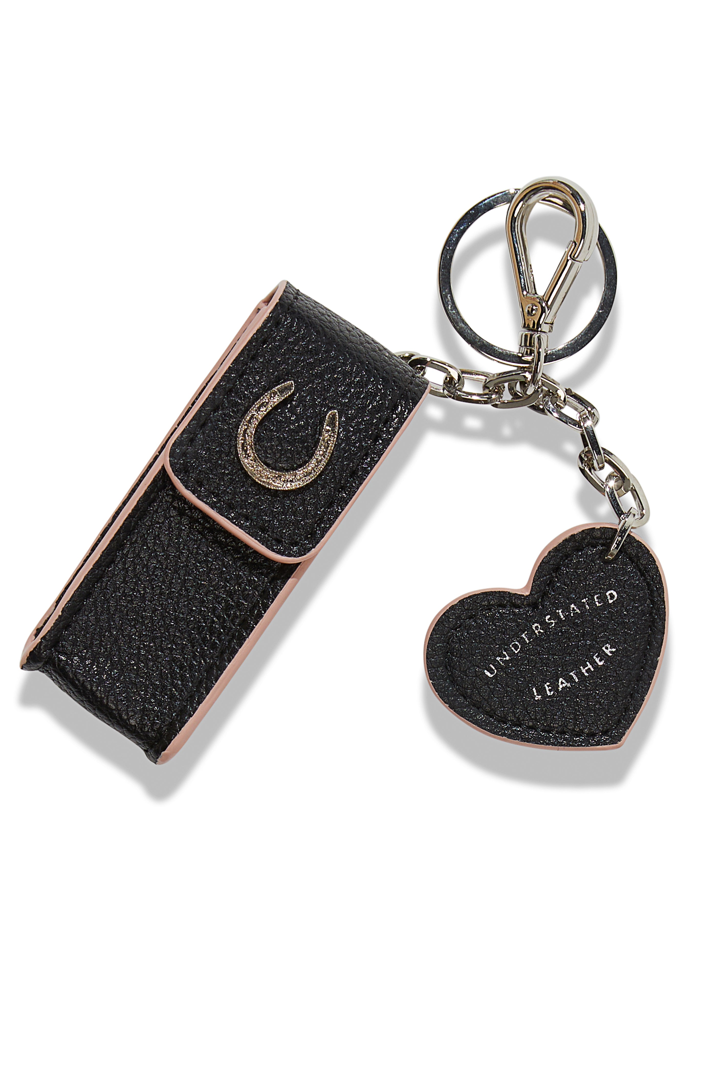 1pc Black & White Contrast Color Pu Leather Lipstick Case With Rhinestone  Decoration, Multi-functional Pouch For Coins, Earphones And Lipstick. It  Can Also Be Used As Keychain For Women