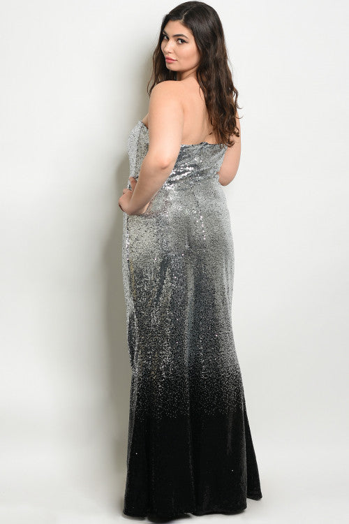 black and silver sequin dress plus size