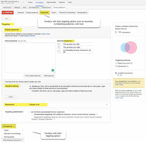 COMBINATION TARGETING DISPLAY