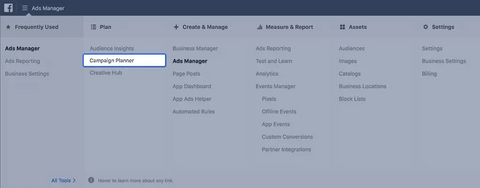 FACEBOOK ADS CAMPAIGN PLANNER