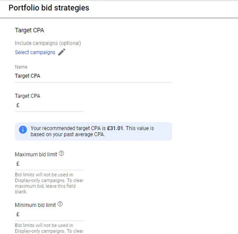 TARGET CPA BID STRATEGY GOOGLE ADS