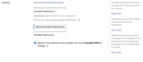 VIEWABLE IMPRESSIONS BID STRATEGY