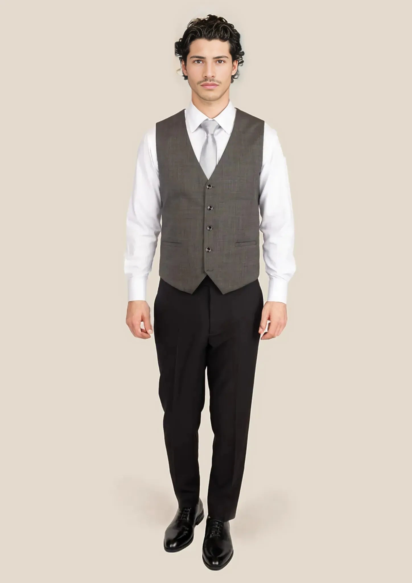carbon grey pindot vest 138298