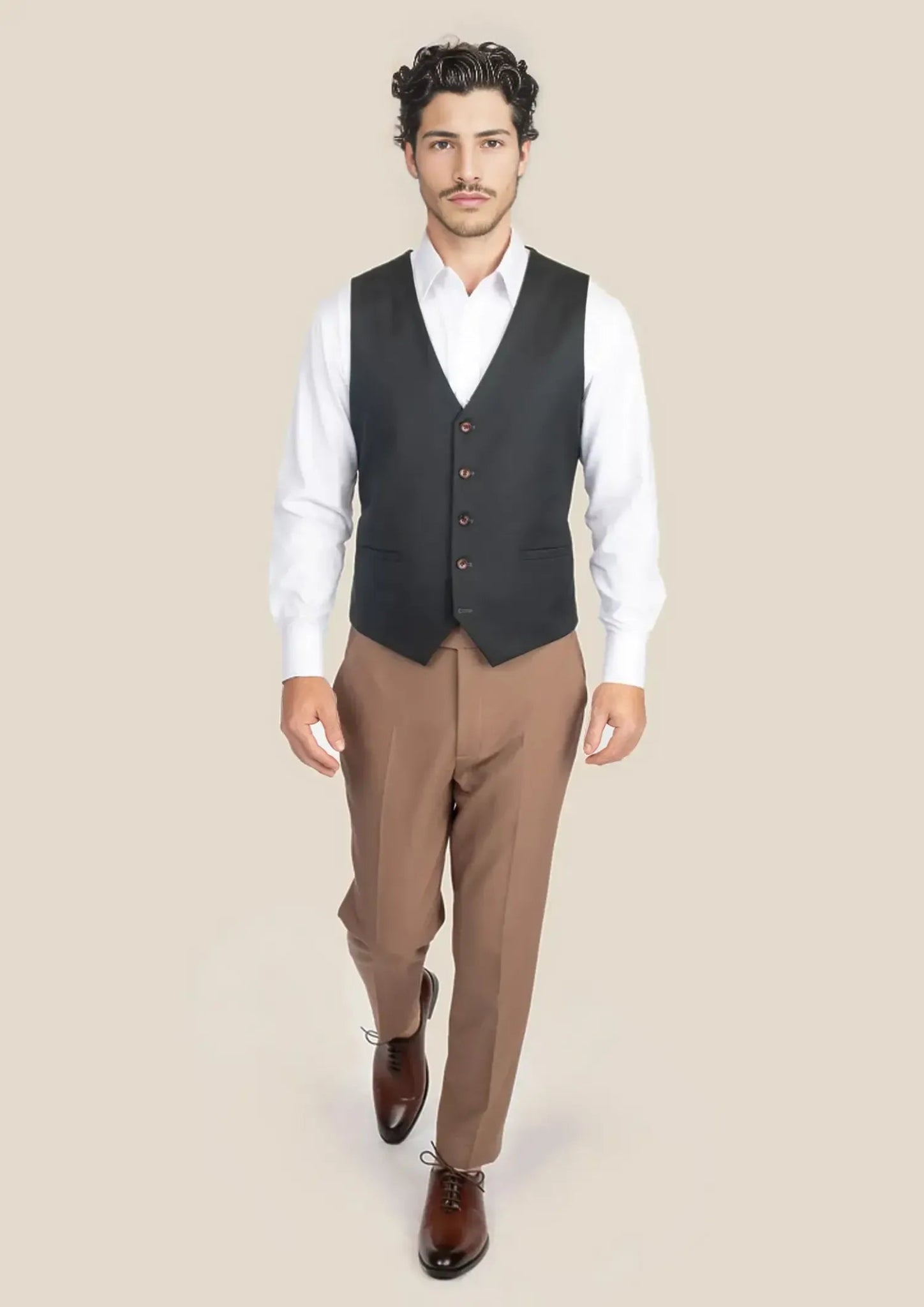 dark green twill vest 594363