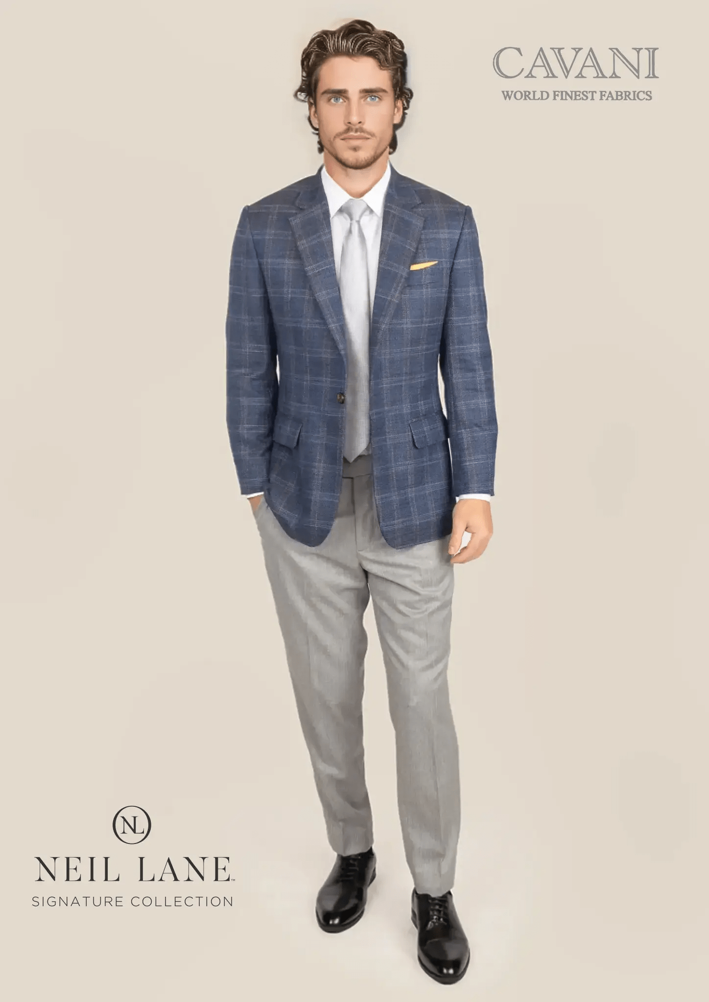 lafayette deep cobalt blue plaid jacket 380695