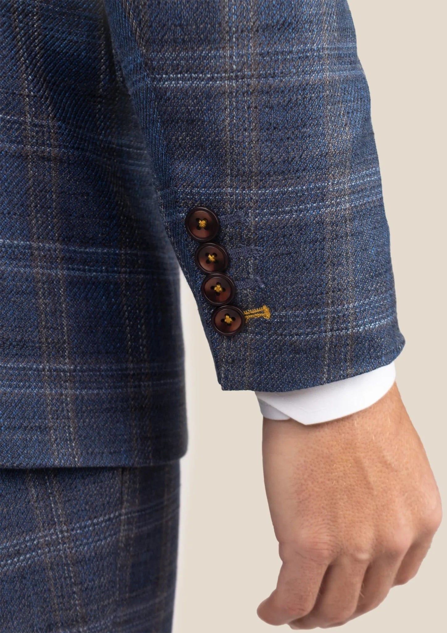 lafayette deep cobalt blue plaid suit 504013