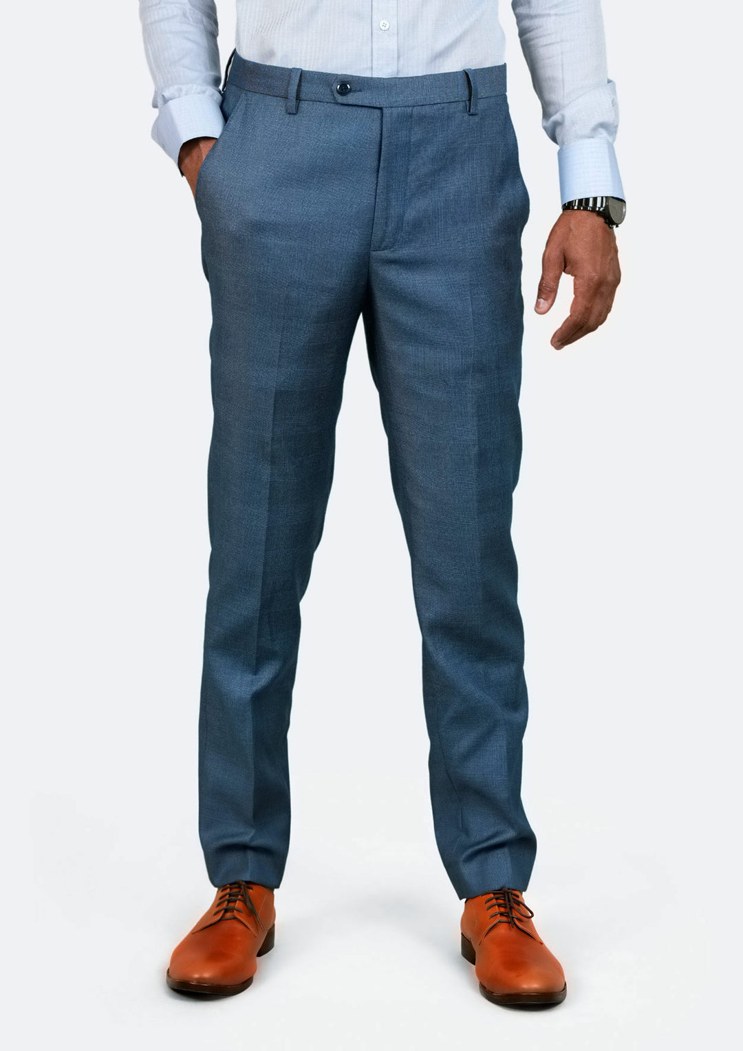 Air Force Blue Prince of Wales Pants - SARTORO