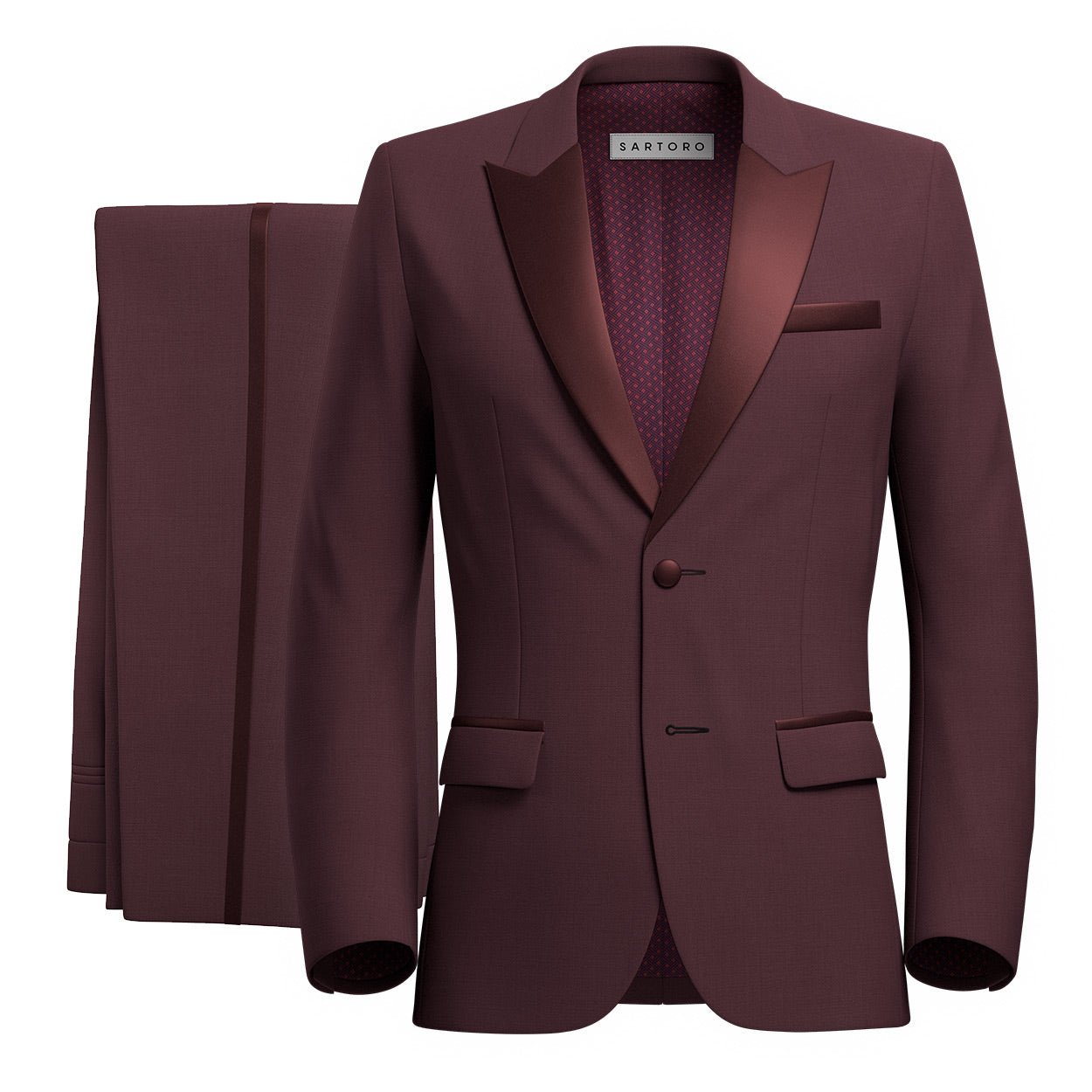 Burgundy Twill Tuxedo | SARTORO | Wedding Suits & Tuxedos