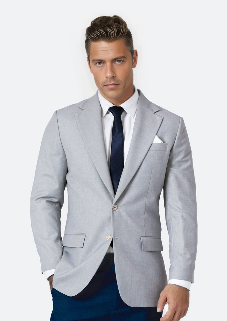 Ellis Powder Grey Twill Jacket - SARTORO