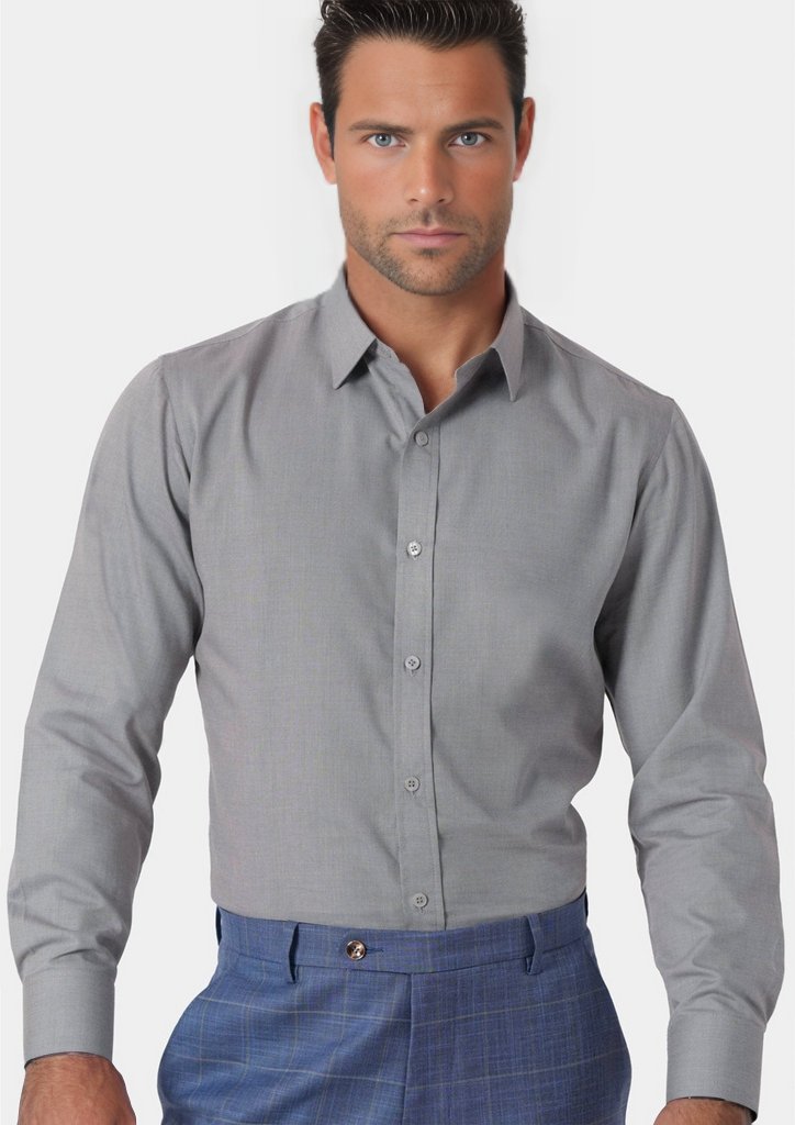 Grey Egyptian Cotton Broadcloth Shirt - SARTORO