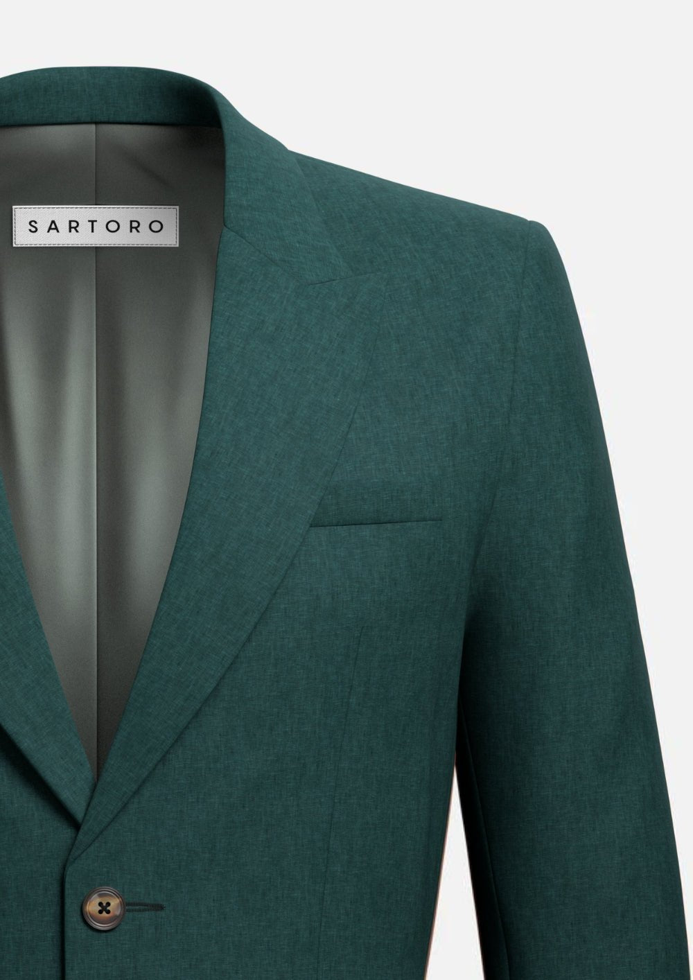 Hudson Phthalo Green Linen Jacket - SARTORO