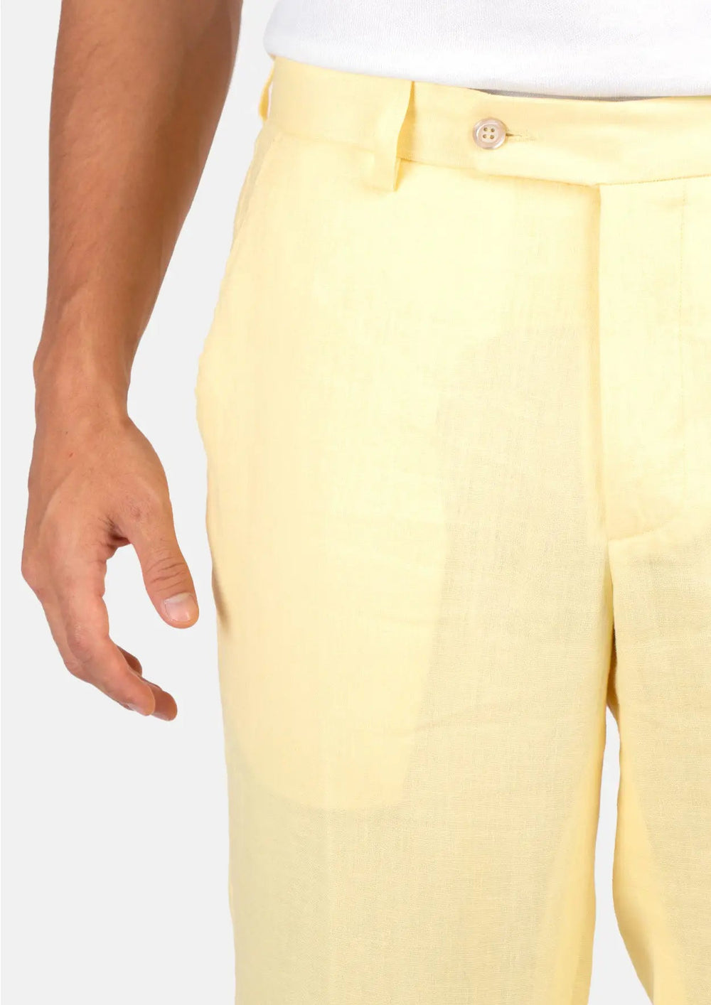 Light Yellow Linen Pants - SARTORO