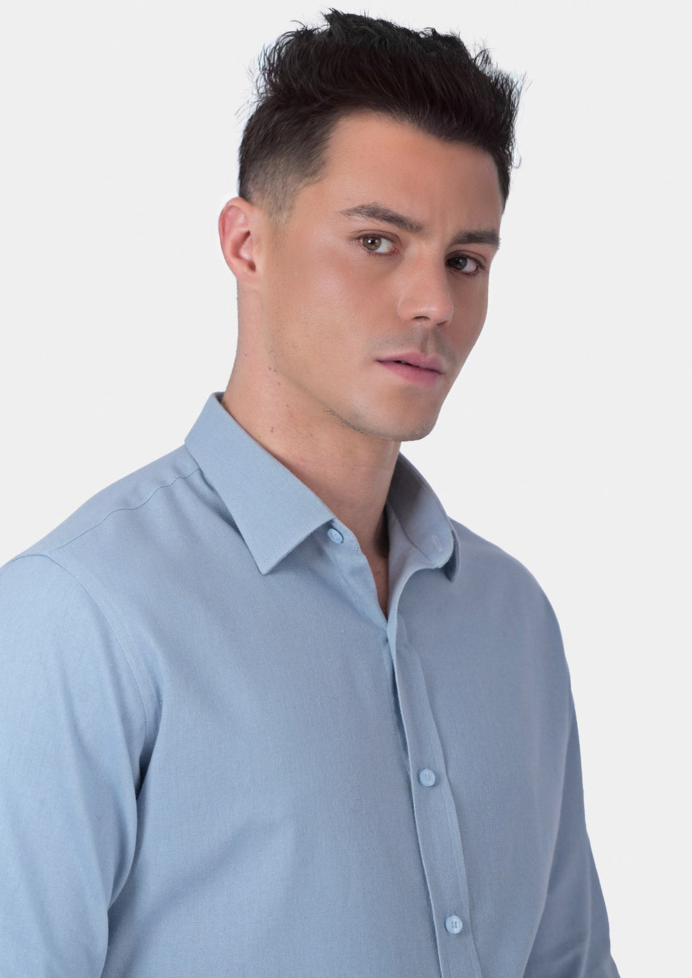 Maya Blue Linen Shirt - SARTORO