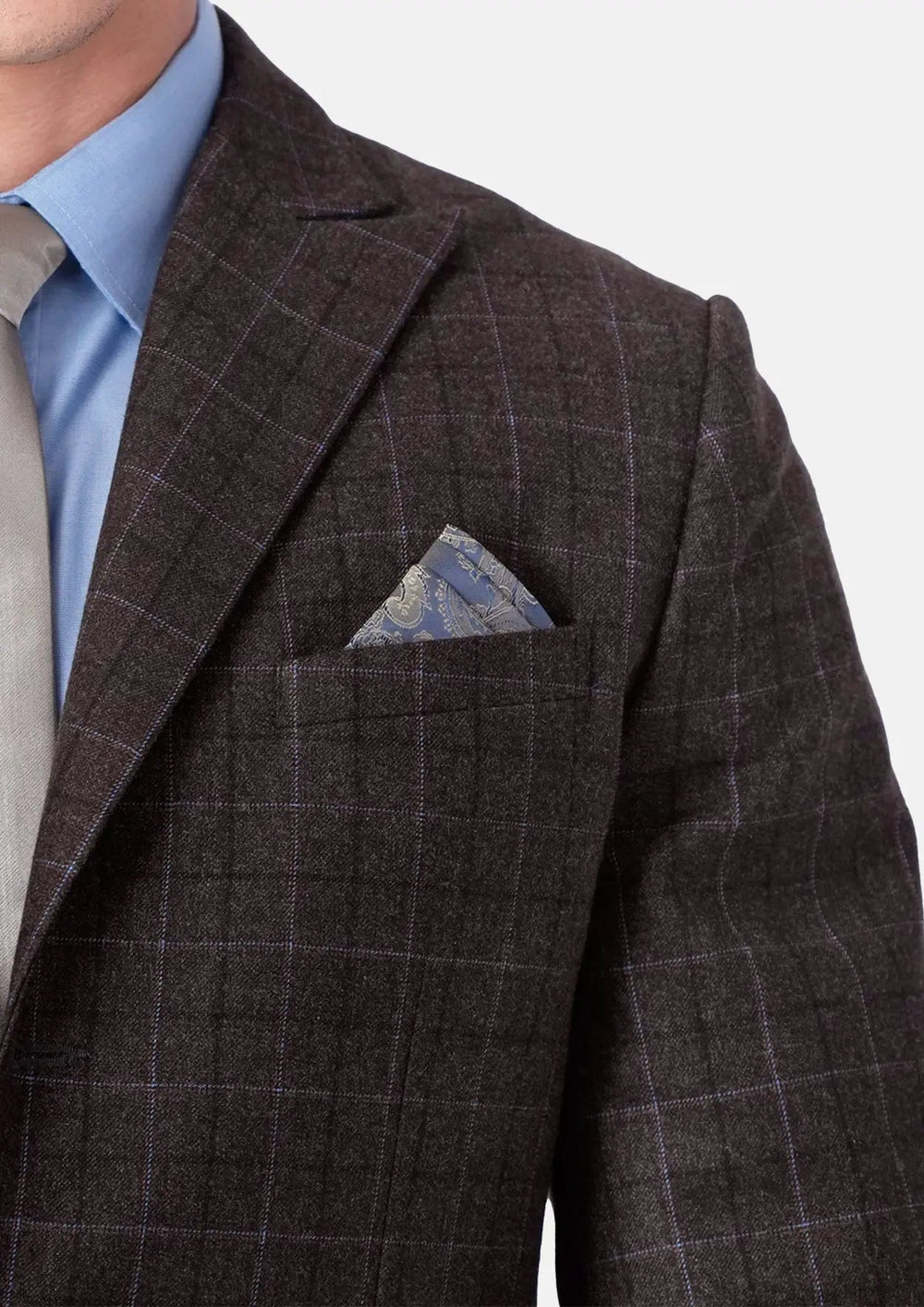 Montauk Cedar Brown Flannel Windowpane Suit - SARTORO