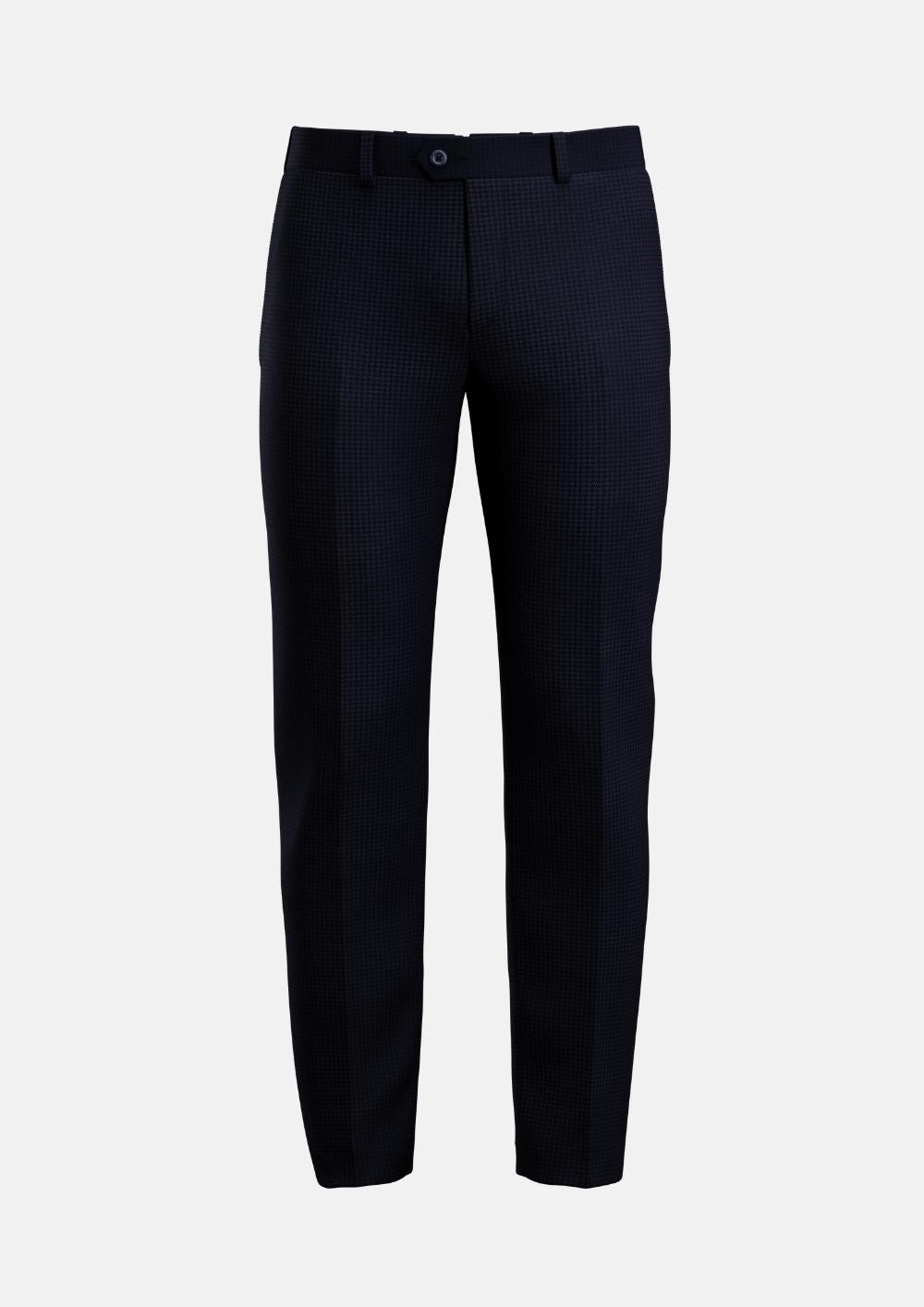 Navy Microcheck Pants - SARTORO