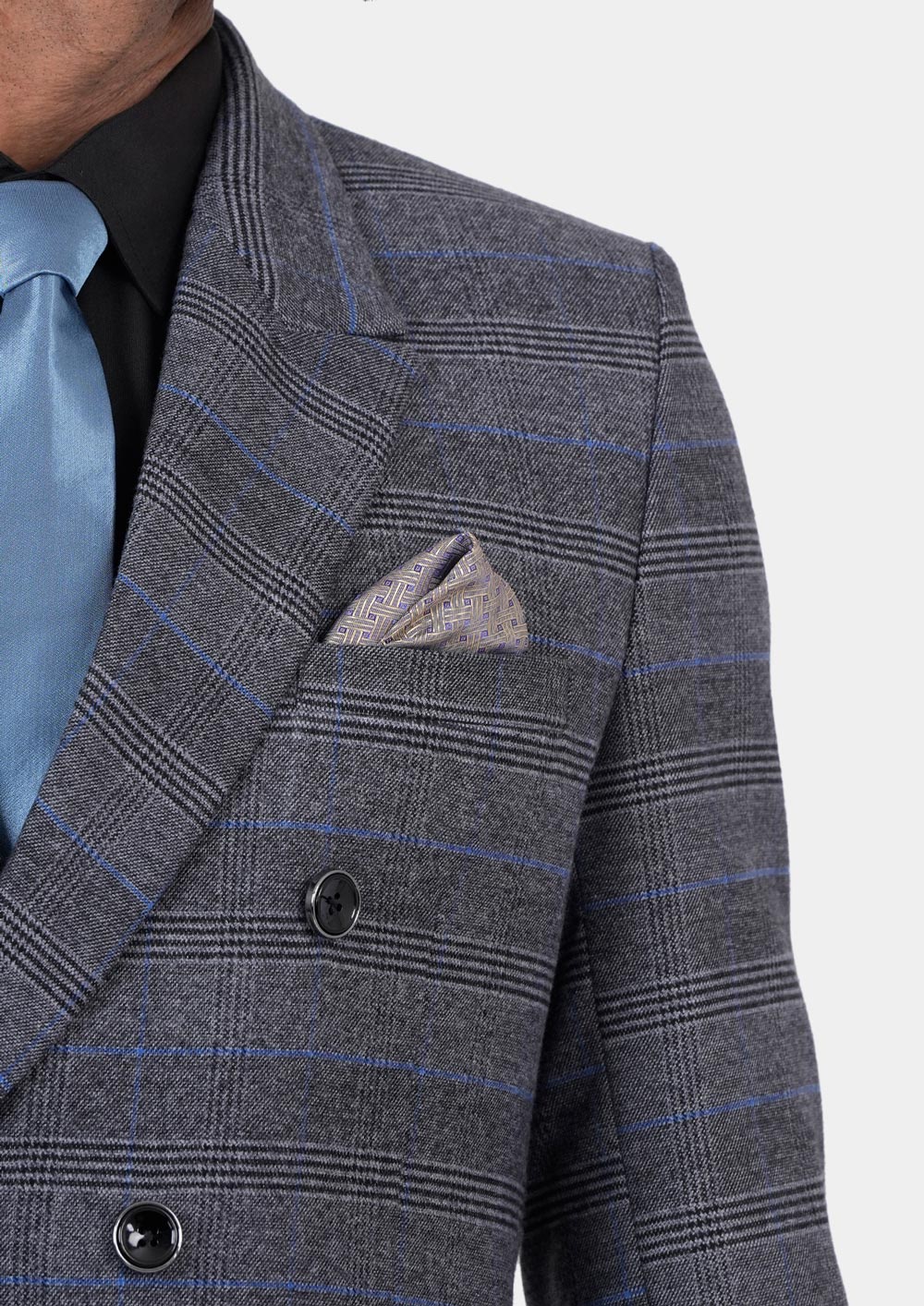 Rockafeller Dark Grey Prince of Wales Suit - SARTORO