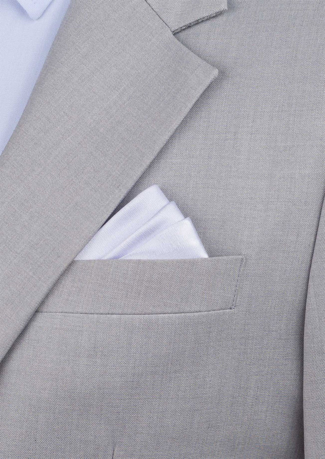 Silk Satin White Pocket Square - SARTORO