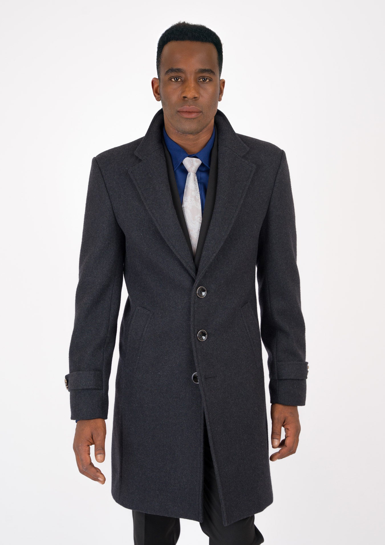 Charcoal Wool Overcoat | SARTORO | Custom Made Men's Coats